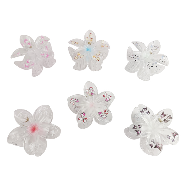 Ganchos para Cabello con Diseños de Flores con Estampados Surtidos