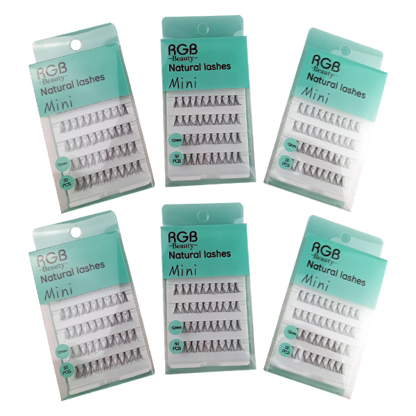 Pestañas sintéticas Presentanción de Punto empaque turquesa de RGB