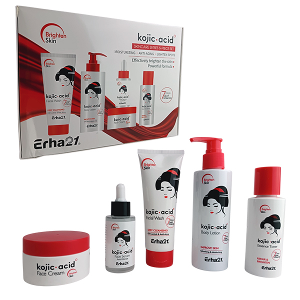 Set de 5 piezas para el cuidado de la piel de Kojic Acid