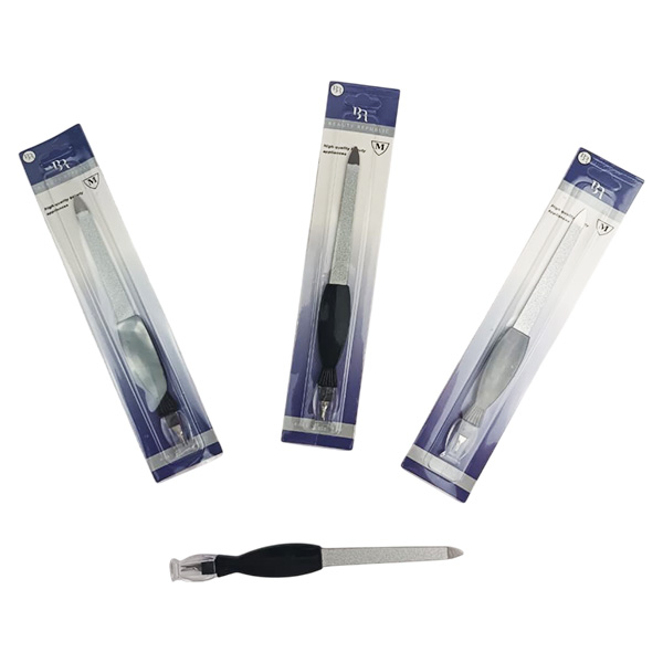 Lima para uñas con retirador de cuticula con agarrador negro de Beauty Republic