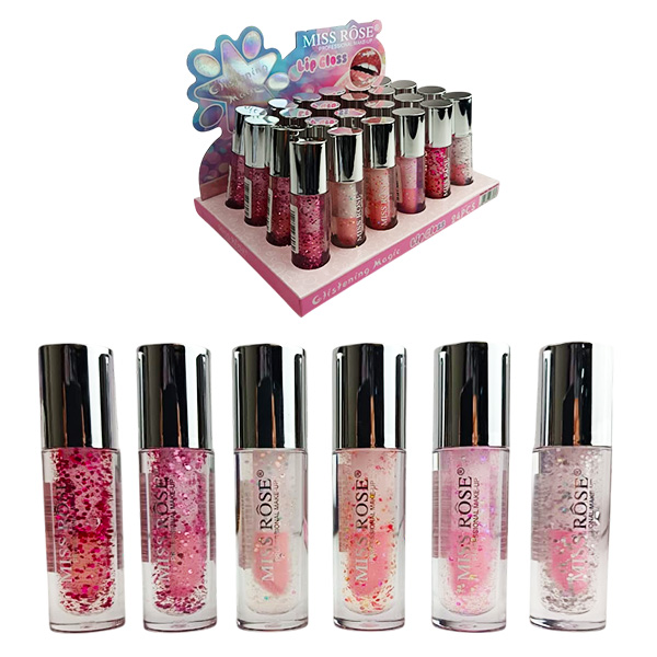 Brillo labial con glitter profesional Lip Gloss - Miss Rose
