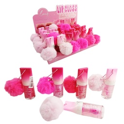 [6937118821422] Brillo de labios Gloss Magic con llavero afelpado - Lucky Model